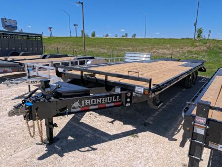 New 2026 Iron Bull 102  x 25' FDP Deckover Trailer with 16K GVWR ,16 Ply Single Tires, 5' Self Cleaning Dovetail w/Rampage Ramps