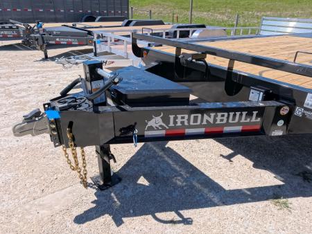 New 2026 Iron Bull 102" x 25' FDP Deckover Trailer with 16K GVWR ,16 Ply Single Tires, 5' Self Cleaning Dovetail w/Rampage Ramps