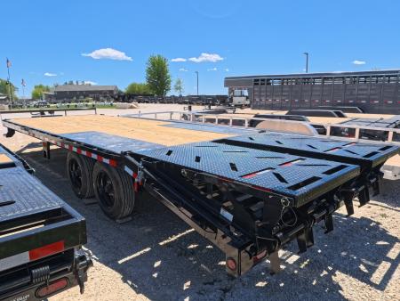 New 2026 Iron Bull 102" x 25' FDP Deckover Trailer with 16K GVWR ,16 Ply Single Tires, 5' Self Cleaning Dovetail w/Rampage Ramps