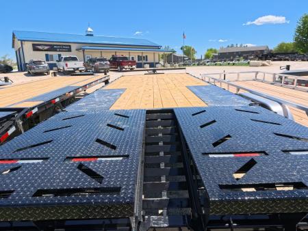 New 2026 Iron Bull 102" x 25' FDP Deckover Trailer with 16K GVWR ,16 Ply Single Tires, 5' Self Cleaning Dovetail w/Rampage Ramps