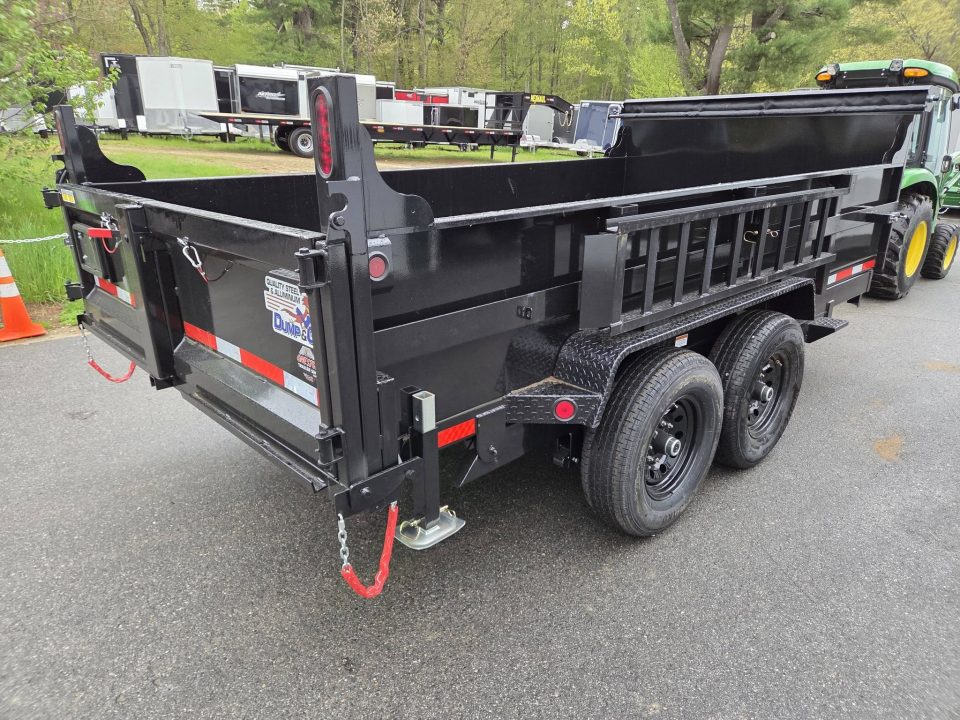 New 2026 Quality Steel and Aluminum 7x14 14,000lb gvwr dump trailer telescopic piston and tarp kit with ramps Dump Trailer