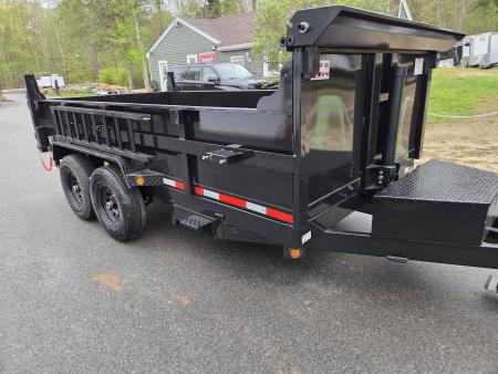 New 2026 Quality Steel and Aluminum 7x14 14,000lb gvwr dump trailer telescopic piston and tarp kit with ramps Dump Trailer