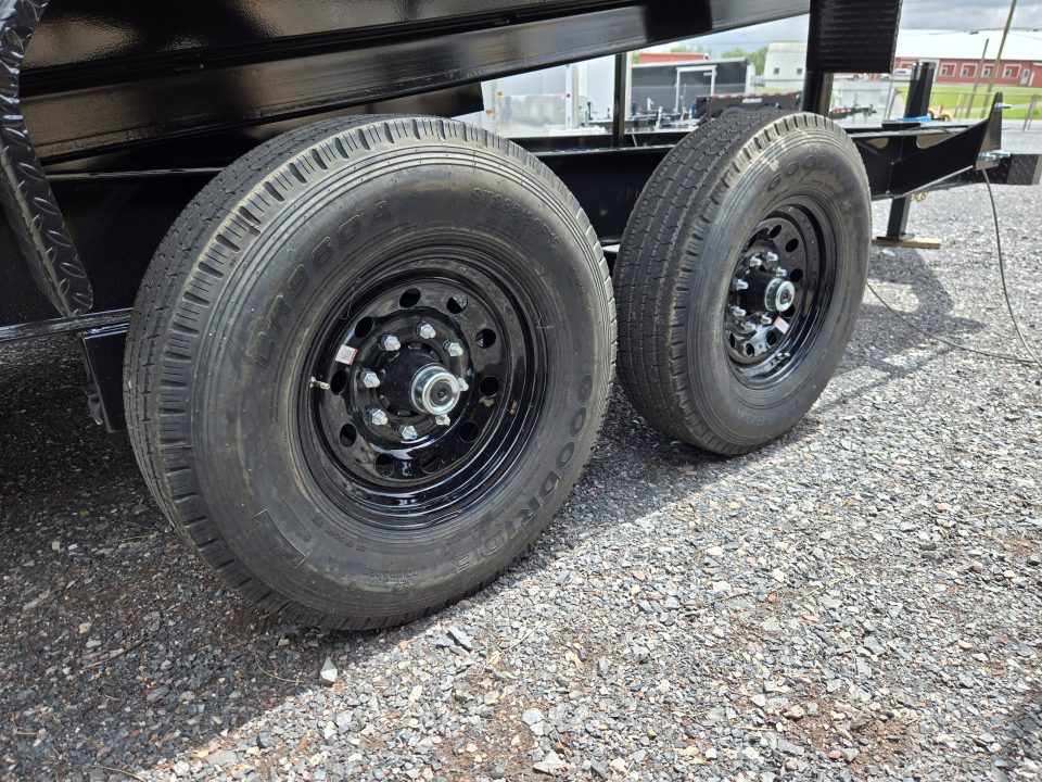 New 7 x 16 Big Tex Low Pro 14TD *X-SERIES* Telescopic Dump Trailer 15.4K****MEGA HOIST Lift, Hyd. Jack, 7 Gauge Floor, Swing Arm Tarp, Solar Batt Charger, Stab. Jacks, LRG Tires