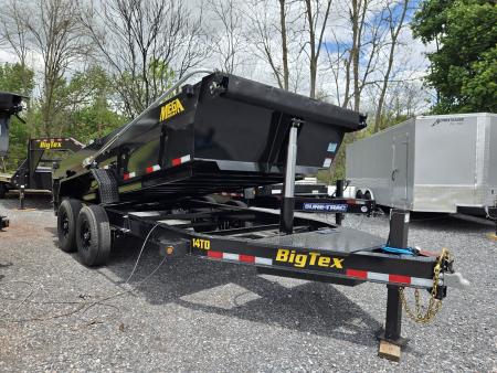 New 7 x 16 Big Tex Low Pro 14TD *X-SERIES* Telescopic Dump Trailer 15.4K****MEGA HOIST Lift, Hyd. Jack, 7 Gauge Floor, Swing Arm Tarp, Solar Batt Charger, Stab. Jacks, LRG Tires