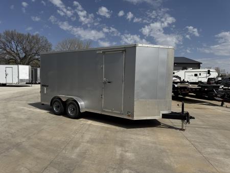 Used 2020 Commander 7x16 + 2’V Nose 7' TALL SUPERIOR QUALITY Rear Ramp Enclosed Cargo Trailer