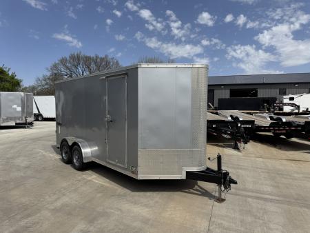 Used 2020 Commander 7x16 + 2’V Nose 7' TALL SUPERIOR QUALITY Rear Ramp Enclosed Cargo Trailer