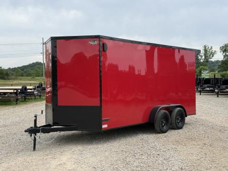 New 2026 PowerLine Cargo 7x16 TA / .080 POLYCORE / REAR SPOILER WING WITH LIGHTS / 7K GVWR Cargo / Enclosed Trailer
