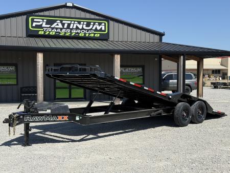 New 2026 RawMaxx FYH 102X24 POWER FULL TILT W/DRIVE OVER FENDERS, 14 PLY TIRES, WIRELESS REMOTE, AND TORSION AXLES, 16K GVWR Tilt Trailer