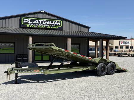 New 2026 RawMaxx FYH 102X24 POWER FULL TILT W/DRIVE OVER FENDERS, 14 PLY TIRES, WIRELESS REMOTE, AND TORSION AXLES, 16K GVWR Tilt Trailer