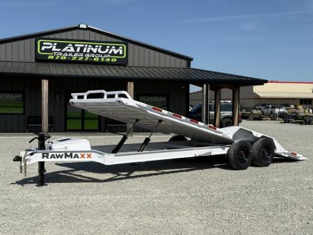 New 2026 RawMaxx FYH 102X24 POWER FULL TILT W/DRIVE OVER FENDERS, 14 PLY TIRES, WIRELESS REMOTE, AND TORSION AXLES, 16K GVWR Tilt Trailer