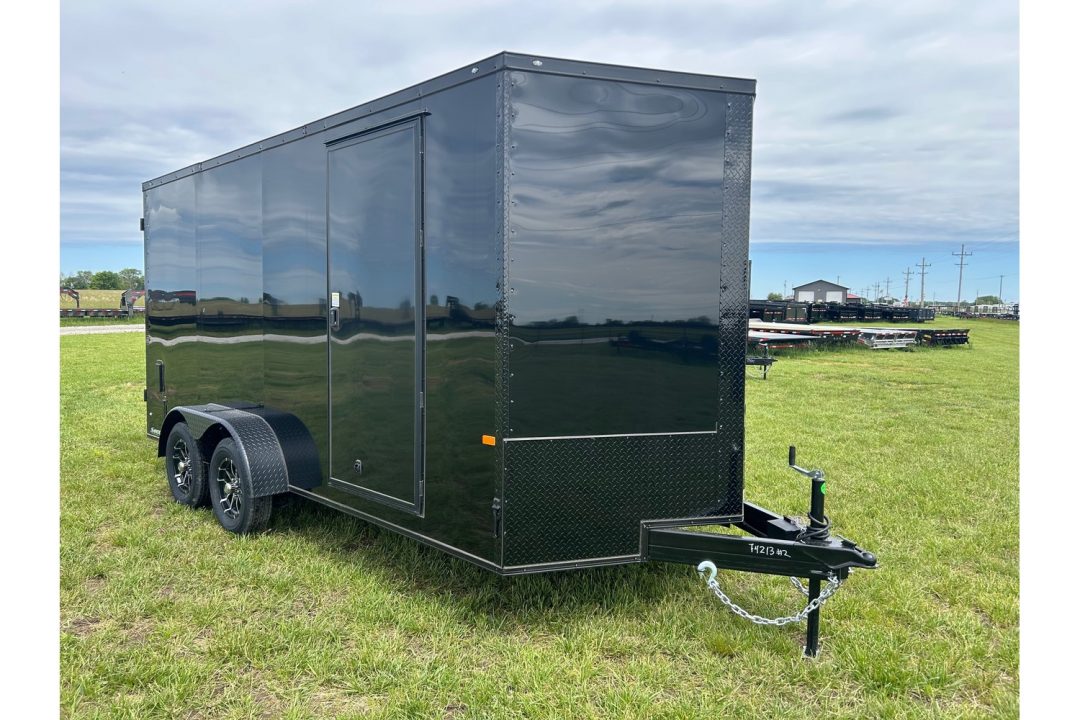 New 2026 Rock Solid Cargo 7x16 Tandem 7K Cargo w/ .080 Polycore, Ramp Door, & 7' Interior Height (HAIL DAMAGE DISCOUNT)
