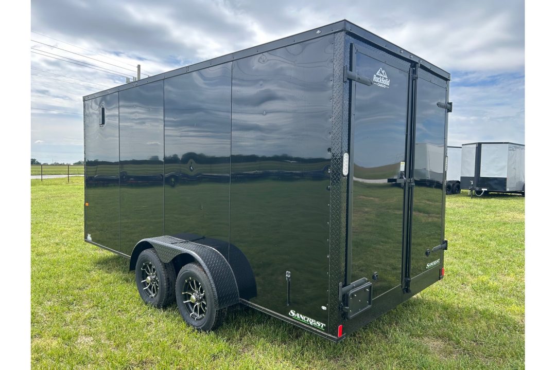 New 2026 Rock Solid Cargo 7x16 Tandem 7K Cargo w/ .080 Polycore, Ramp Door, & 7' Interior Height (HAIL DAMAGE DISCOUNT)