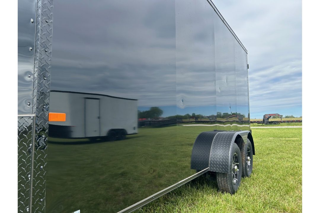 New 2026 Rock Solid Cargo 7x16 Tandem 7K Cargo w/ .080 Polycore, Ramp Door, & 7' Interior Height (HAIL DAMAGE DISCOUNT)