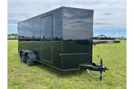 New 2026 Rock Solid Cargo 7x16 Tandem 7K Cargo w/ .080 Polycore, Ramp Door, & 7' Interior Height (HAIL DAMAGE DISCOUNT)