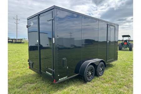 New 2026 Rock Solid Cargo 7x16 Tandem 7K Cargo w/ .080 Polycore, Ramp Door, & 7' Interior Height (HAIL DAMAGE DISCOUNT)