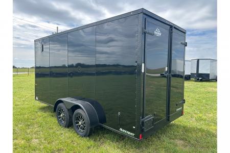 New 2026 Rock Solid Cargo 7x16 Tandem 7K Cargo w/ .080 Polycore, Ramp Door, & 7' Interior Height (HAIL DAMAGE DISCOUNT)
