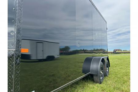 New 2026 Rock Solid Cargo 7x16 Tandem 7K Cargo w/ .080 Polycore, Ramp Door, & 7' Interior Height (HAIL DAMAGE DISCOUNT)