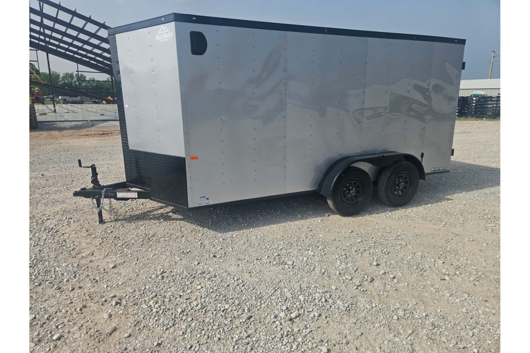 New 2026 Rock Solid Cargo 7X14 TANDEM 7K CARGO W/ BLACKOUT TRIM BARN DOORS & 6'3" HEIGHT