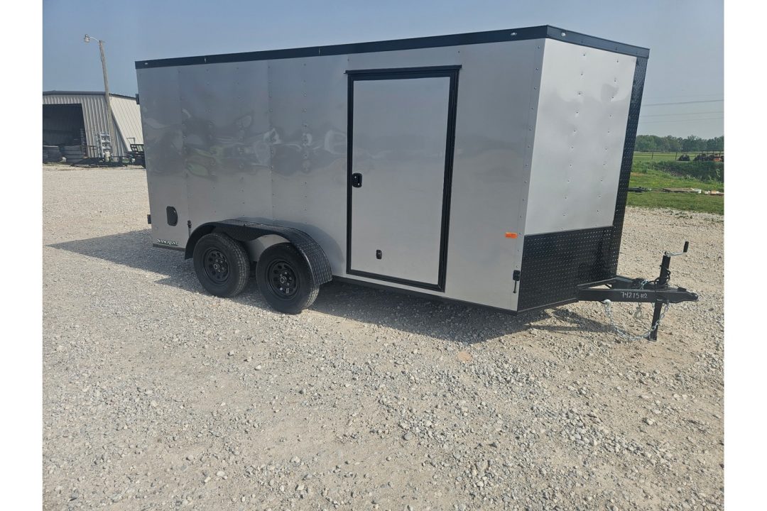 New 2026 Rock Solid Cargo 7X14 TANDEM 7K CARGO W/ BLACKOUT TRIM BARN DOORS & 6'3" HEIGHT