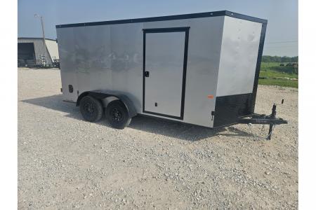New 2026 Rock Solid Cargo 7X14 TANDEM 7K CARGO W/ BLACKOUT TRIM BARN DOORS & 6'3" HEIGHT
