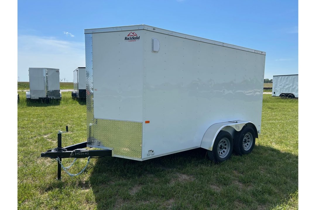 New 2026 Rock Solid Cargo 6x12 Tandem 7K Cargo w/ Ramp Door & 6'6" Interior Height (HAIL DAMAGE DISCOUNT)