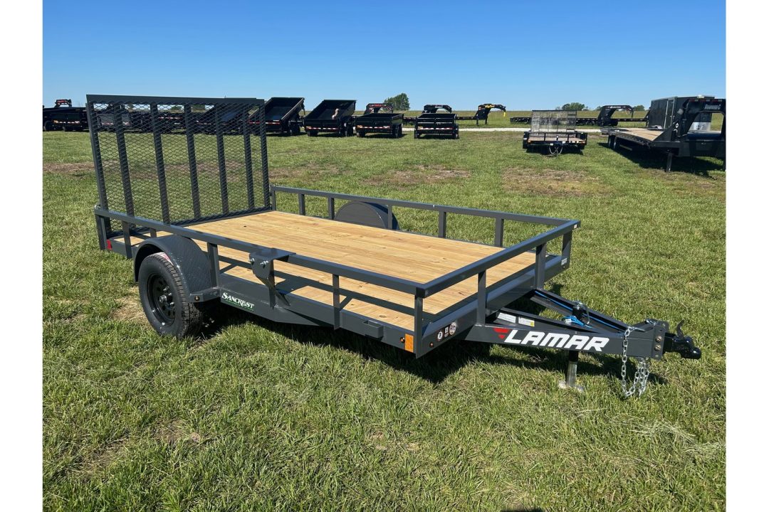 New 2026 Lamar 77x12 Single Axle Utility w/ 4' Ramp Gate