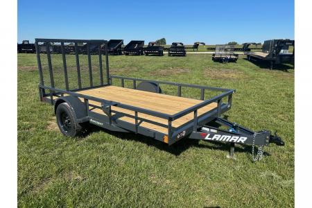 New 2026 Lamar 77x12 Single Axle Utility w/ 4' Ramp Gate