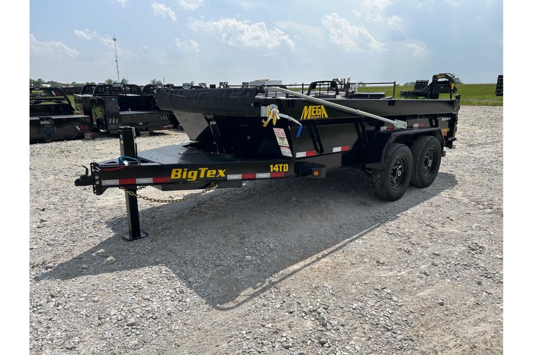 New 2026 Big Tex 83x14 Tandem 15.4K Telescopic Dump w/ 7 Gauge Floor, Long Arm Tarp & Hydraulic Jack