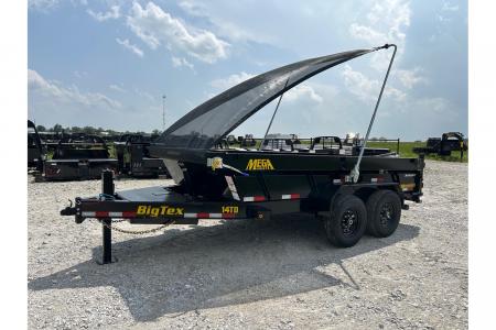 New 2026 Big Tex 83x14 Tandem 15.4K Telescopic Dump w/ 7 Gauge Floor, Long Arm Tarp & Hydraulic Jack