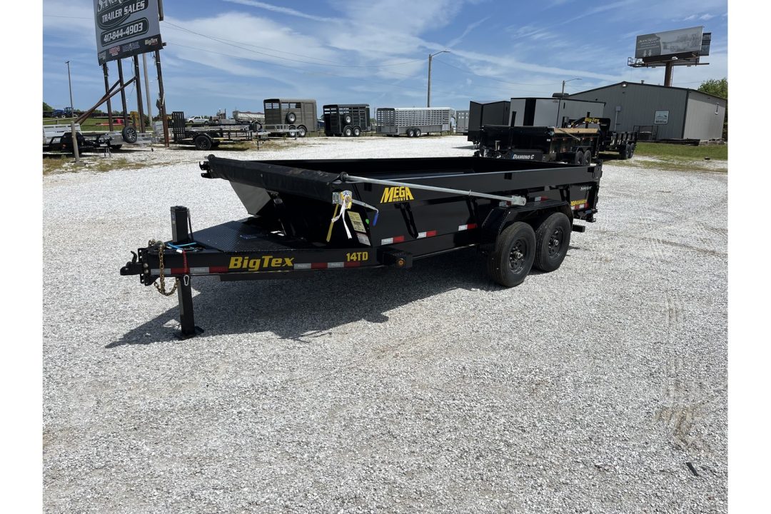 New 2026 Big Tex Trailers 14TD 83x16 Telescopic Dump Trailer W/2' Sides WITH SPRING ARM TARP / SOLAR /14 PLY TIRES