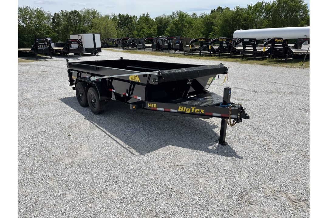 New 2026 Big Tex Trailers 14TD 83x16 Telescopic Dump Trailer W/2' Sides WITH SPRING ARM TARP / SOLAR /14 PLY TIRES