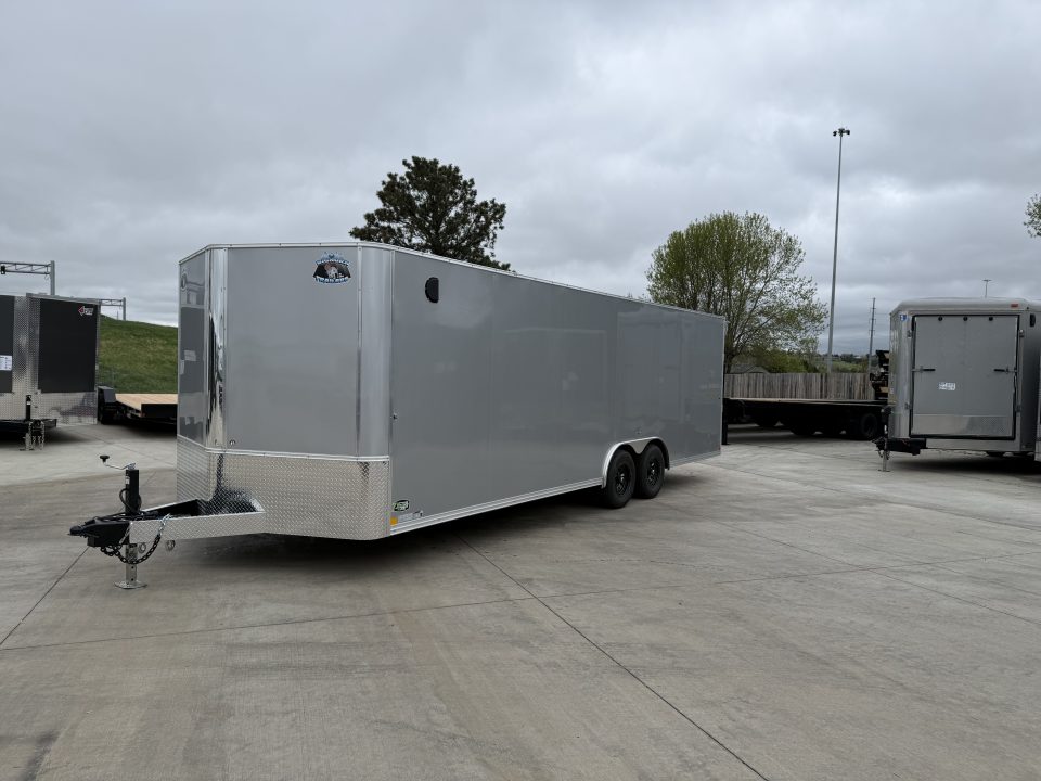 New 2027 Bighorn R&M 8.5x24 + 2’V Nose Rear Ramp Enclosed Cargo Trailer Car Hauler