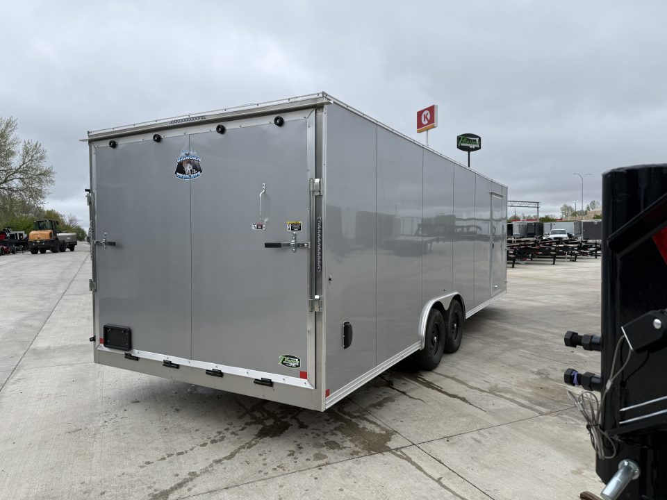New 2027 Bighorn R&M 8.5x24 + 2’V Nose Rear Ramp Enclosed Cargo Trailer Car Hauler