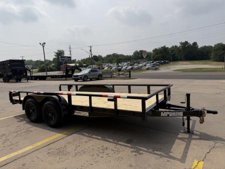 New #144321 2026 MP CUSTOM 16 X 83 TANDEM AXLE PIPE TOP 10K UTILITY TRAILER W/ SLIDE IN RAMPS