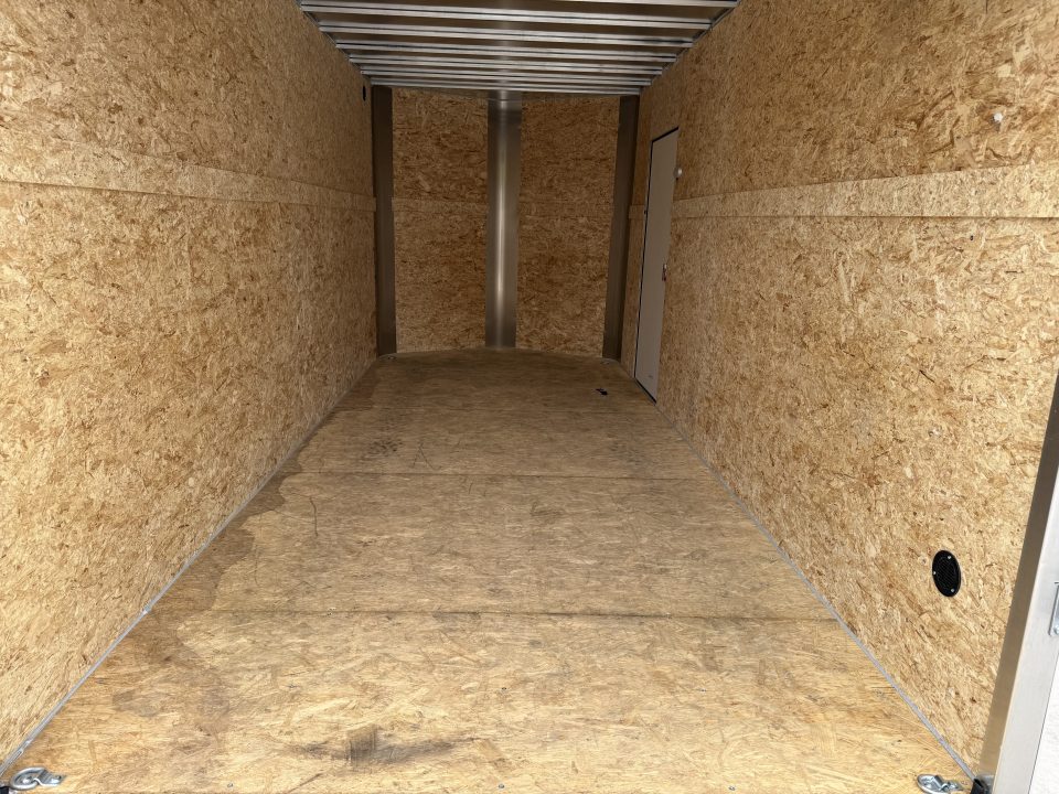 Used LIKE NEW 2022 Bighorn R&M 7x16 + 2’V Nose 7' TALL SUPERIOR QUALITY Rear Ramp Enclosed Cargo Trailer