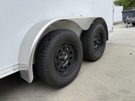 Used LIKE NEW 2022 Bighorn R&M 7x16 + 2’V Nose 7' TALL SUPERIOR QUALITY Rear Ramp Enclosed Cargo Trailer