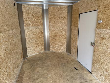 Used LIKE NEW 2022 Bighorn R&M 7x16 + 2’V Nose 7' TALL SUPERIOR QUALITY Rear Ramp Enclosed Cargo Trailer