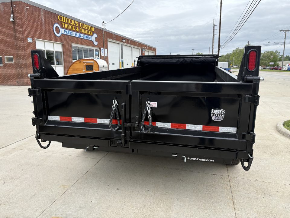 New 2026 Sure-Trac 82 IN x 14 HD Low Profile Dump Trailer 14K Telescopic W/HYDRAULIC JACK Dump Trailer