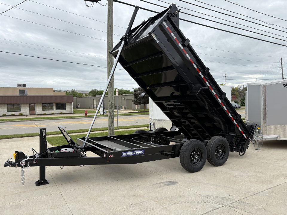 New 2026 Sure-Trac 82 IN x 14 HD Low Profile Dump Trailer 14K Telescopic W/HYDRAULIC JACK Dump Trailer