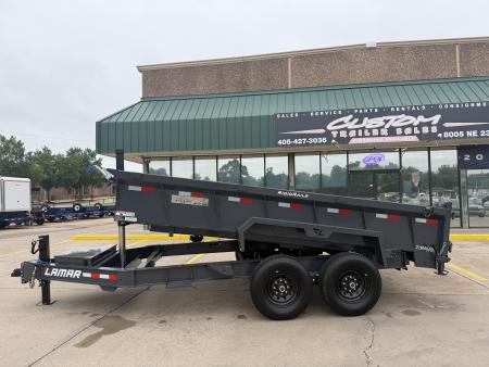 New #155445 2026 LAMAR DT 14 X 83 TANDEM AXLE BUMPER PULL 14K TELESCOPIC DUMP TRAILER W/ 2' SIDES