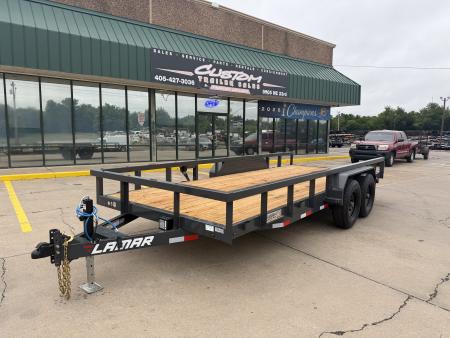 New #154435 2026 LAMAR U5 18 X 83 TANDEM AXLE SQUARE TUBE TOP 10K UTILITY W/ SLIDE IN RAMPS