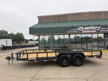 New #154435 2026 LAMAR U5 18 X 83 TANDEM AXLE SQUARE TUBE TOP 10K UTILITY W/ SLIDE IN RAMPS