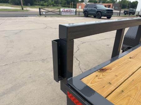 New #154435 2026 LAMAR U5 18 X 83 TANDEM AXLE SQUARE TUBE TOP 10K UTILITY W/ SLIDE IN RAMPS
