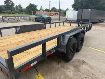 New #154435 2026 LAMAR U5 18 X 83 TANDEM AXLE SQUARE TUBE TOP 10K UTILITY W/ SLIDE IN RAMPS
