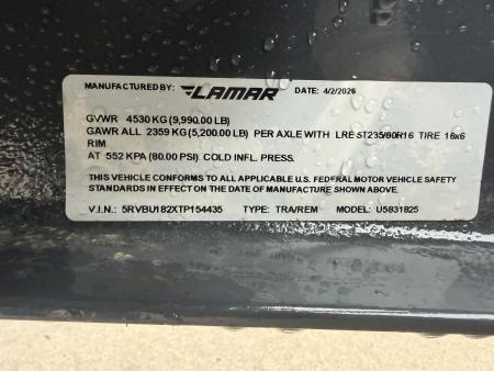 New #154435 2026 LAMAR U5 18 X 83 TANDEM AXLE SQUARE TUBE TOP 10K UTILITY W/ SLIDE IN RAMPS