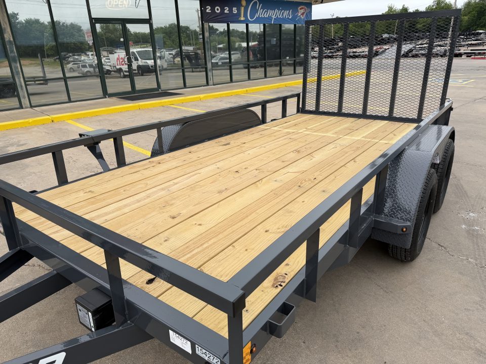 New #155564 2026 LAMAR UC 14 X 77 TANDEM AXLE SQUARE TUBE TOP 7K UTILITY W/ REAR RAMP GATE
