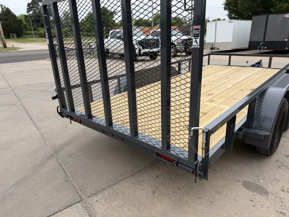 New #155564 2026 LAMAR UC 14 X 77 TANDEM AXLE SQUARE TUBE TOP 7K UTILITY W/ REAR RAMP GATE