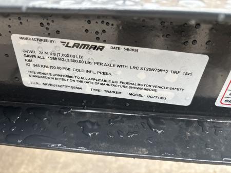 New #155564 2026 LAMAR UC 14 X 77 TANDEM AXLE SQUARE TUBE TOP 7K UTILITY W/ REAR RAMP GATE