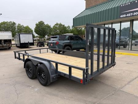 New #155564 2026 LAMAR UC 14 X 77 TANDEM AXLE SQUARE TUBE TOP 7K UTILITY W/ REAR RAMP GATE