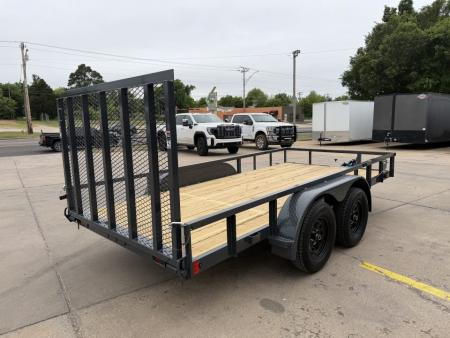 New #155564 2026 LAMAR UC 14 X 77 TANDEM AXLE SQUARE TUBE TOP 7K UTILITY W/ REAR RAMP GATE